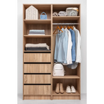 MALMO THREE SHELF/FOUR DRAWER WALK IN WARDROBE - SLIM SHAKER - NATURAL OAK - Home & Garden > Storage > Clothing &