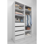 MALMO THREE SHELF/FOUR DRAWER WALK IN WARDROBE - SLIM SHAKER - WHITE - Home & Garden > Storage > Clothing & Wardrobe
