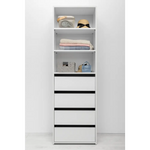 MALMO THREE SHELF/FOUR DRAWER WALK IN WARDROBE - SLIM SHAKER - WHITE - Home & Garden > Storage > Clothing & Wardrobe