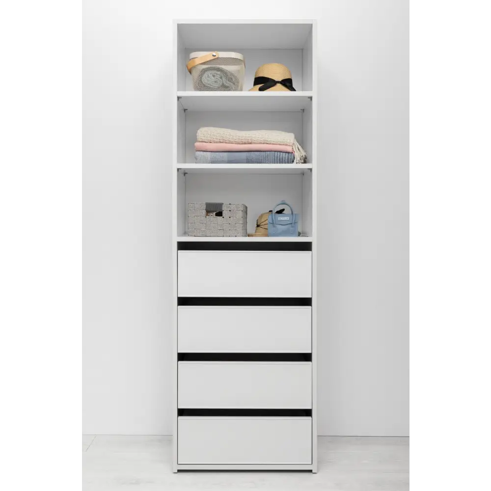 MALMO THREE SHELF/FOUR DRAWER WALK IN WARDROBE - SLIM SHAKER - WHITE - Home & Garden > Storage > Clothing & Wardrobe