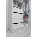 MALMO THREE SHELF/FOUR DRAWER WALK IN WARDROBE - SLIM SHAKER - WHITE - Home & Garden > Storage > Clothing & Wardrobe