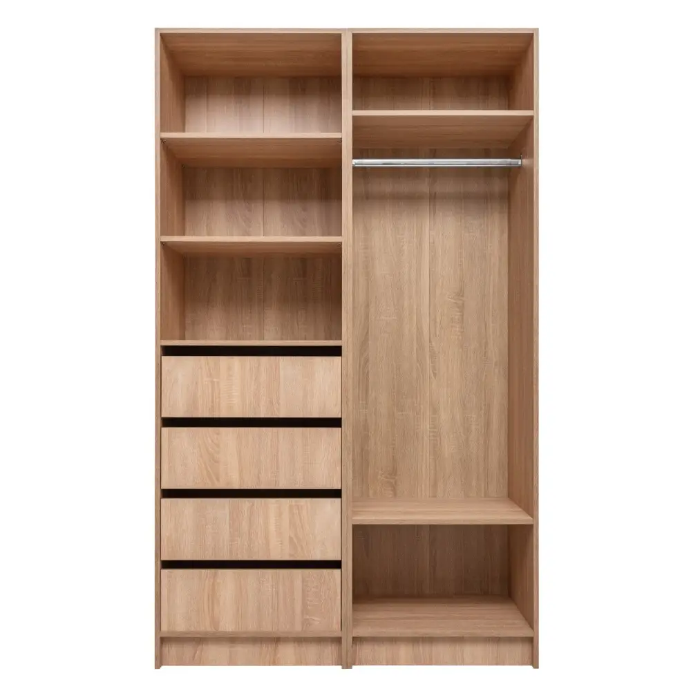 MALMO TWO SHELF/HANGRAIL WALK IN WARDROBE - NATURAL OAK - Home & Garden > Storage > Clothing & Wardrobe Storage
