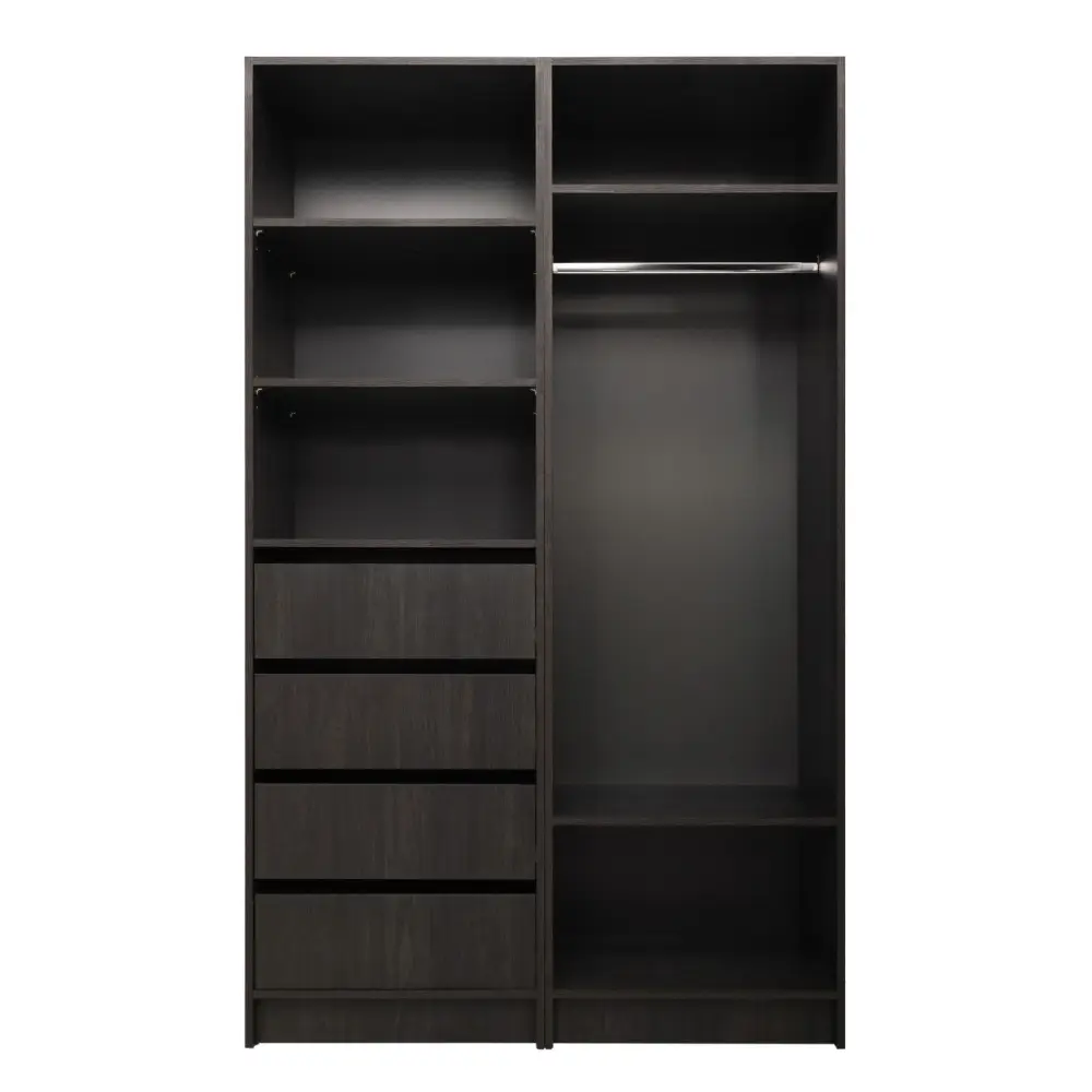 MALMO TWO SHELF/HANGRAIL WALK IN WARDROBE - NORDIC ASH - Home & Garden > Storage > Clothing & Wardrobe Storage
