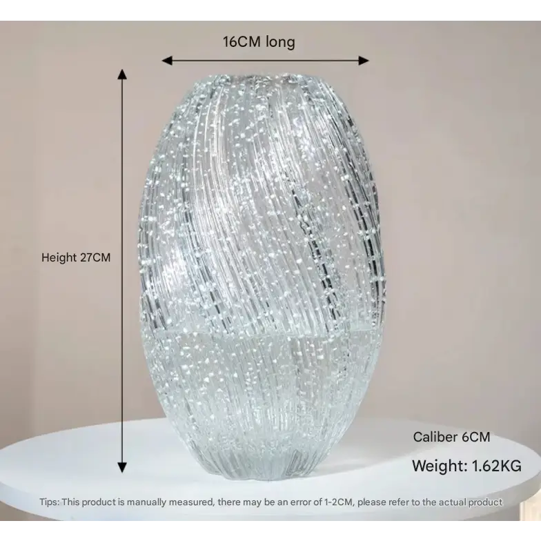 Maltose Vase Luminous INS-Style Glass Vase Modern Minimalist Hydroponic Flower Holder Creative Desktop Decorative