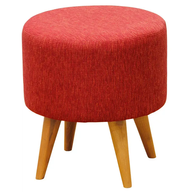 Manhattan Round Ottoman (Cherry Red) - Furniture > Bar Stools & Chairs > Arm Chairs & Recliners