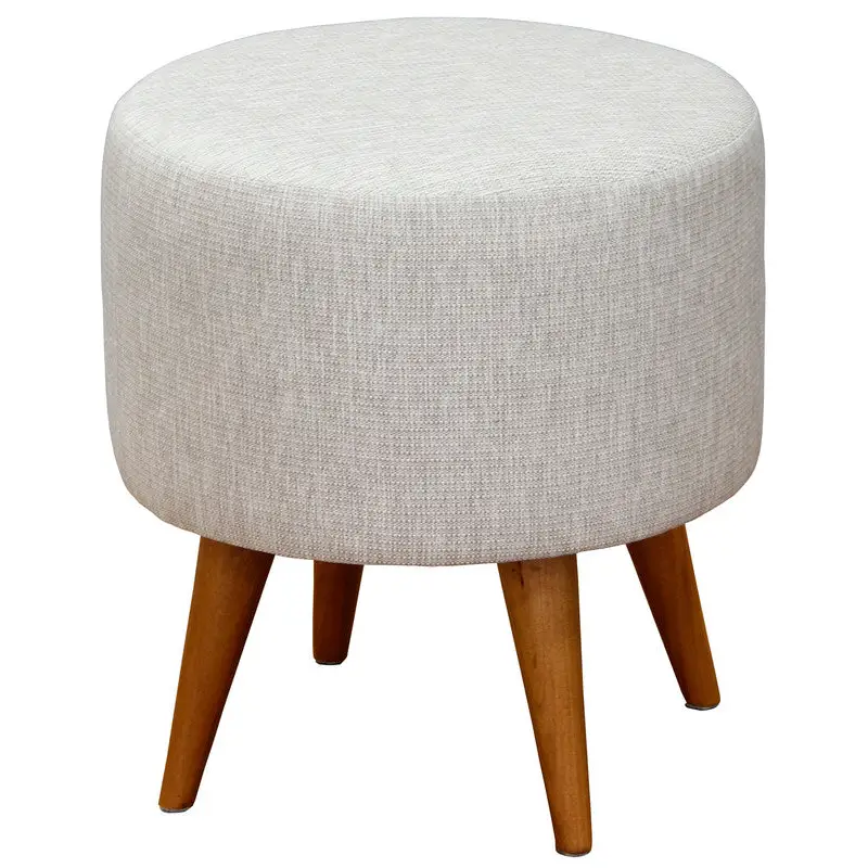 Manhattan Round Ottoman (Light Grey) - Furniture > Living Room > Ottomans & Footstools