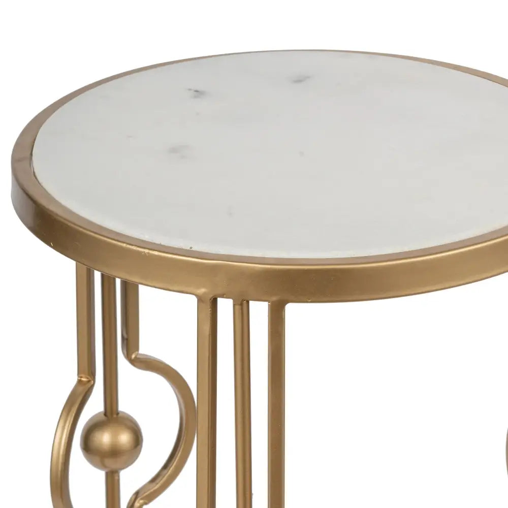 MARBLE ART DECO SIDE TABLE - Furniture > Living Room > Side Tables