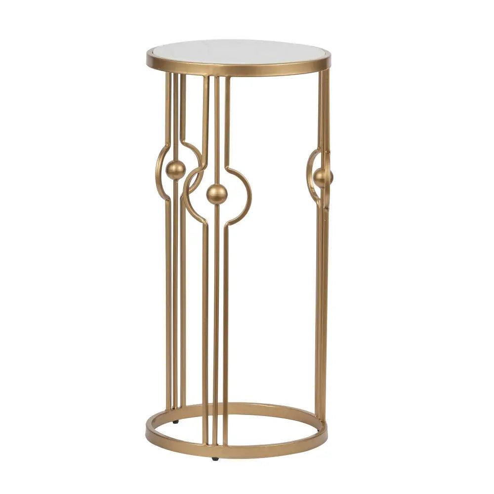 MARBLE ART DECO SIDE TABLE - Furniture > Living Room > Side Tables