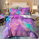 Marble Comforter Set Queen Size Warm Quilted Microfiber Bedding - Home & Garden > Bedding > Quilts & Duvets