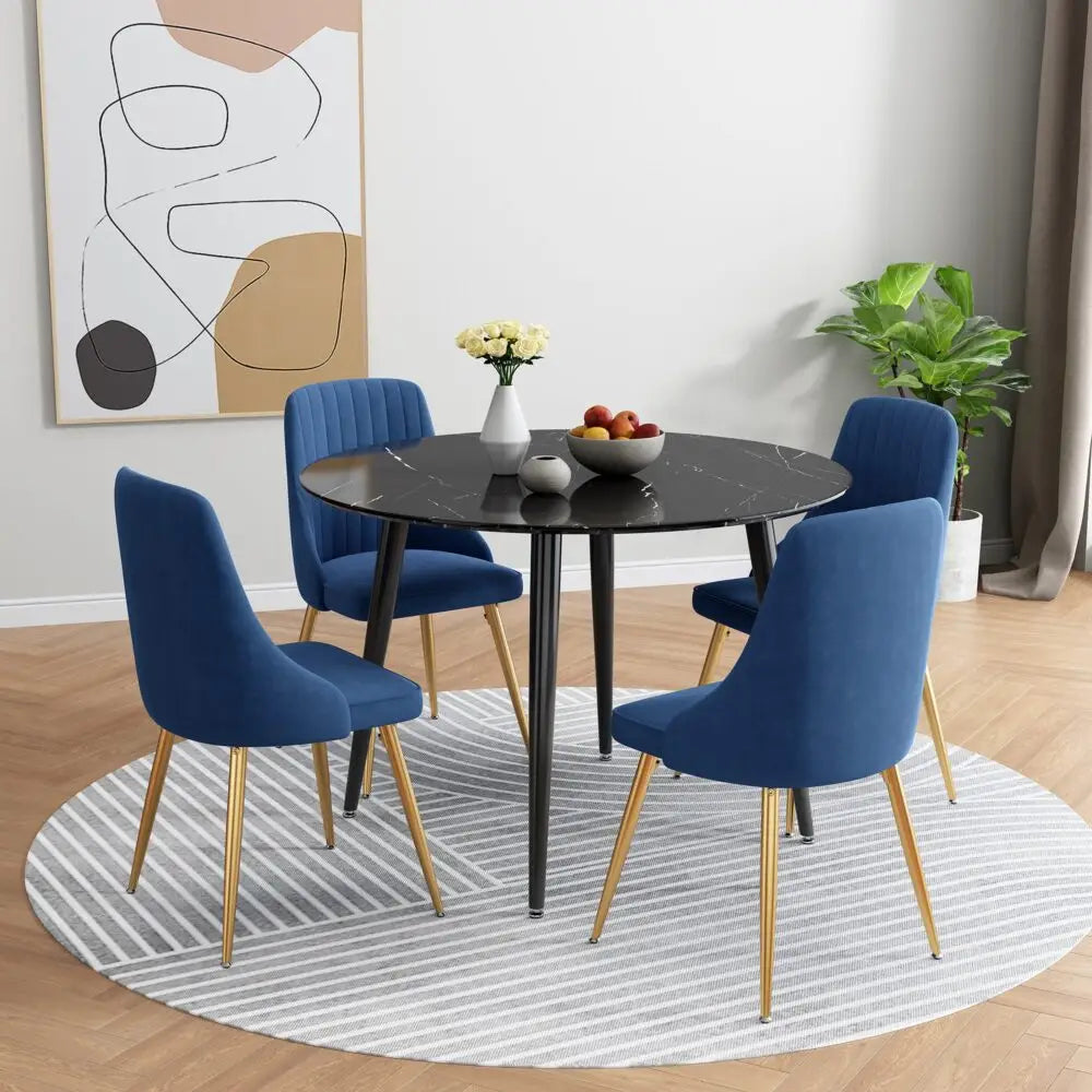 Marble Mania Round Table - Furniture > Dining