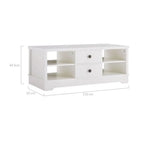 Margaux White Coastal Style Coffee Table with Drawers - Furniture > Living Room