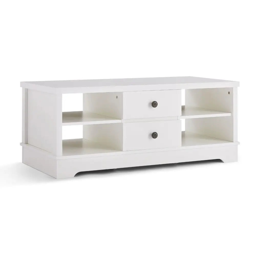 Margaux White Coastal Style Coffee Table with Drawers - Furniture > Living Room