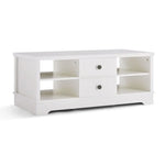 Margaux White Coastal Style Coffee Table with Drawers - Furniture > Living Room