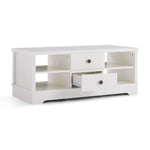 Margaux White Coastal Style Coffee Table with Drawers - Furniture > Living Room