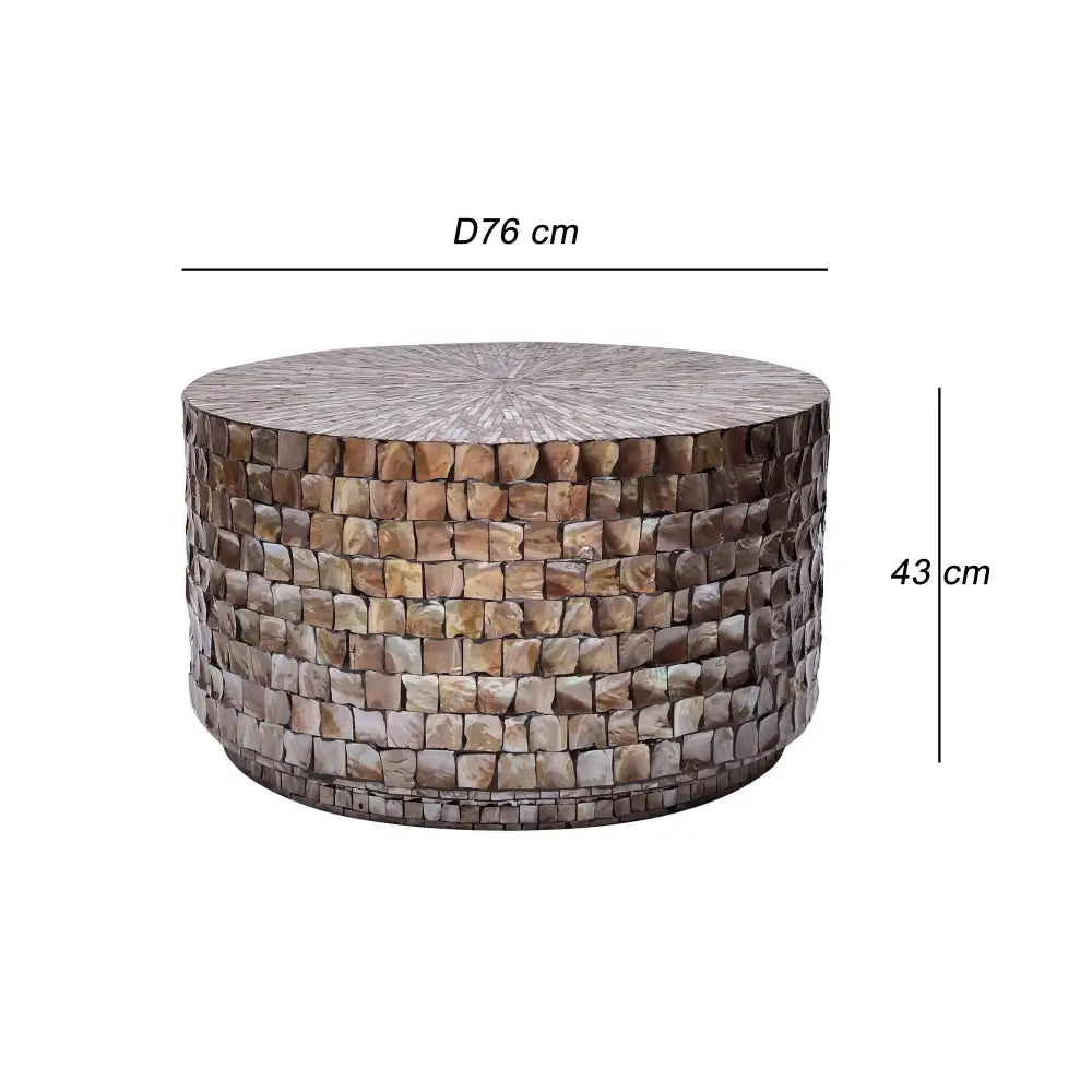 MARINER MOTHER OF PEARL HAND MADE COFFEE TABLE - Furniture > Living Room > Side Tables