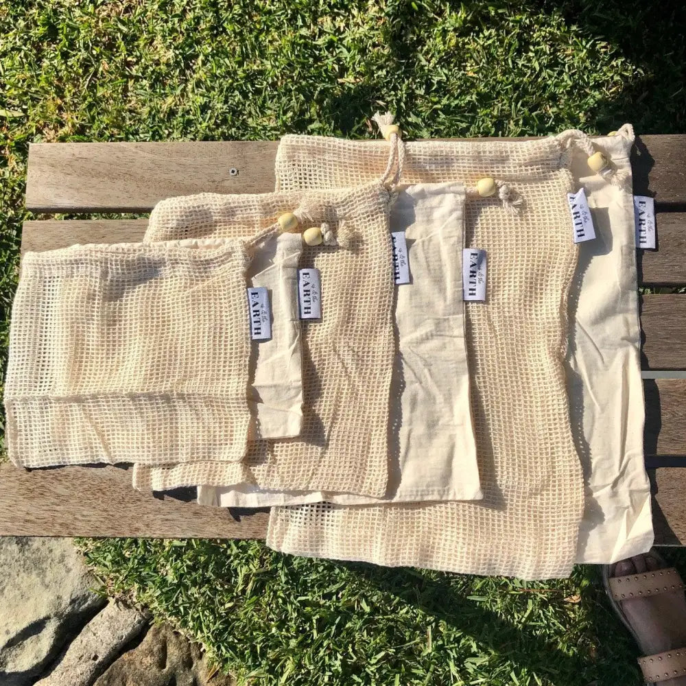 Market Day Shopping Bundle | 6 Produce Bags | Mesh Shopping Tote - Home & Garden > Kitchenware