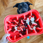 Marley Slowappy Slow Feeder Bowl - Warm Ocean Red - Pet Care > Dog Supplies > Dog Bowls Feeders & Waterers