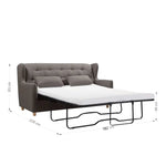 MARQUIS 2 Seater Sofa bed with Separate Foam Mattress-Dark grey - Furniture > Sofas