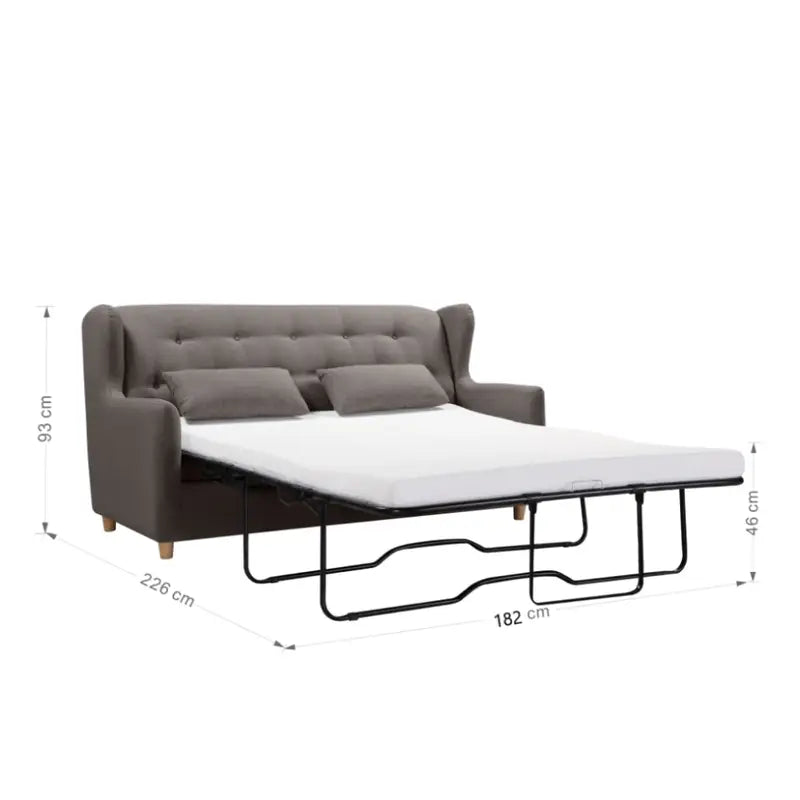 MARQUIS 2 Seater Sofa bed with Separate Foam Mattress-Dark grey - Furniture > Sofas