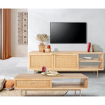 Martina ETU Entertainment TV Unit 175cm Solid Mango Wood Rattan Furniture - Furniture > Living Room