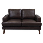 Matilda 2 + 3 Seater Sofa Leather Upholstered Lounge Set - Chocolate - Furniture > Sofas