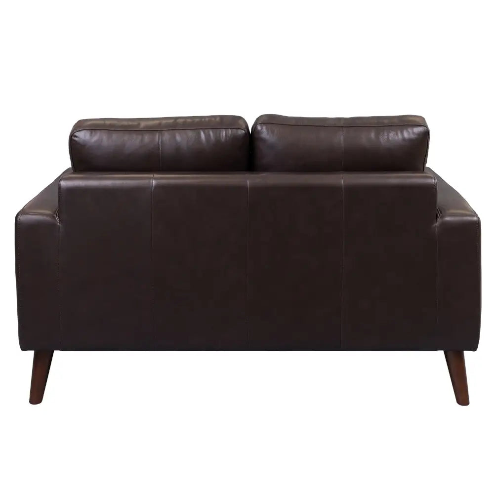 Matilda 2 + 3 Seater Sofa Leather Upholstered Lounge Set - Chocolate - Furniture > Sofas