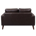 Matilda 2 + 3 Seater Sofa Leather Upholstered Lounge Set - Chocolate - Furniture > Sofas