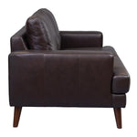 Matilda 2 + 3 Seater Sofa Leather Upholstered Lounge Set - Chocolate - Furniture > Sofas