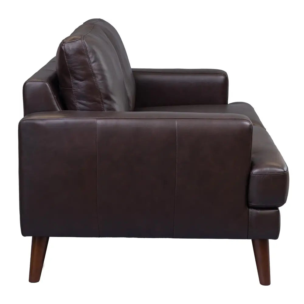 Matilda 2 + 3 Seater Sofa Leather Upholstered Lounge Set - Chocolate - Furniture > Sofas