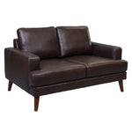 Matilda 2 + 3 Seater Sofa Leather Upholstered Lounge Set - Chocolate - Furniture > Sofas
