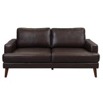 Matilda 2 + 3 Seater Sofa Leather Upholstered Lounge Set - Chocolate - Furniture > Sofas