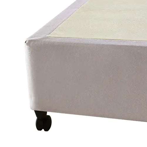 Mattress Base Ensemble Double Size Solid Wooden Slat in Beige with Removable Cover - Furniture > Mattresses