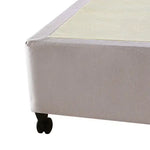 Mattress Base Ensemble Double Size Solid Wooden Slat in Beige with Removable Cover - Furniture > Mattresses