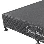 Mattress Base Ensemble Double Size Solid Wooden Slat in Black with Removable Cover - Furniture > Mattresses