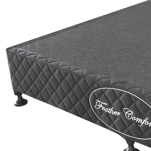 Mattress Base Ensemble Double Size Solid Wooden Slat in Black with Removable Cover - Furniture > Mattresses