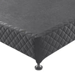 Mattress Base Ensemble Double Size Solid Wooden Slat in Black with Removable Cover - Furniture > Mattresses