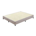 Mattress Base Ensemble Queen Size Solid Wooden Slat in Beige with Removable Cover - Furniture > Mattresses