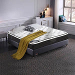 Mattress Euro Top Queen Size Pocket Spring Coil with Knitted Fabric Medium Firm 33cm Thick - Furniture > Mattresses