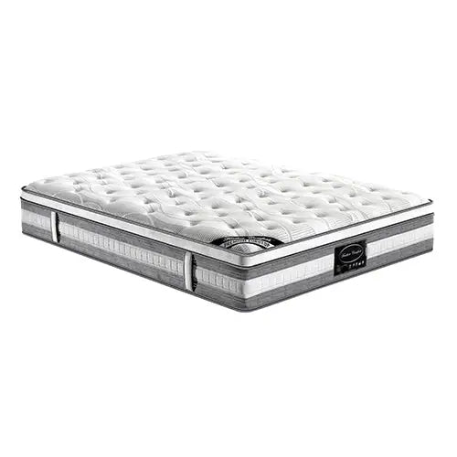 Mattress Euro Top Single Size Pocket Spring Coil with Knitted Fabric Medium Firm 34cm Thick - Furniture > Mattresses