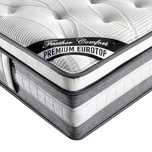 Mattress Euro Top Single Size Pocket Spring Coil with Knitted Fabric Medium Firm 34cm Thick - Furniture > Mattresses