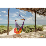 Mayan Legacy Extra Large Outdoor Cotton Mexican Hammock Chair in Rainbow Colour - Home & Garden > Hammocks