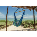 Mayan Legacy Extra Large Outdoor Cotton Mexican Hammock Chair in Caribe Colour - Home & Garden > Hammocks