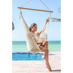 Mayan Legacy Extra Large Outdoor Cotton Mexican Hammock Chair in Cream Colour - Home & Garden > Hammocks