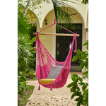 Mayan Legacy Extra Large Outdoor Cotton Mexican Hammock Chair in Mexican Pink Colour - Home & Garden > Hammocks