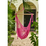 Mayan Legacy Extra Large Outdoor Cotton Mexican Hammock Chair in Mexican Pink Colour - Home & Garden > Hammocks