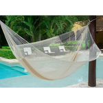 Mayan Legacy Jumbo Size Super Nylon Mexican Hammock in Cream Colour - Home & Garden > Hammocks