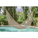 Mayan Legacy Jumbo Size Super Nylon Mexican Hammock in Cream Colour - Home & Garden > Hammocks