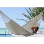 Mayan Legacy Jumbo Size Super Nylon Mexican Hammock in Cream Colour - Home & Garden > Hammocks