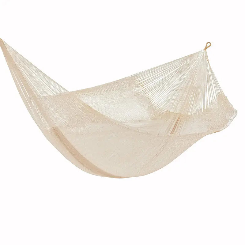 Mayan Legacy Jumbo Size Super Nylon Mexican Hammock in Cream Colour - Home & Garden > Hammocks