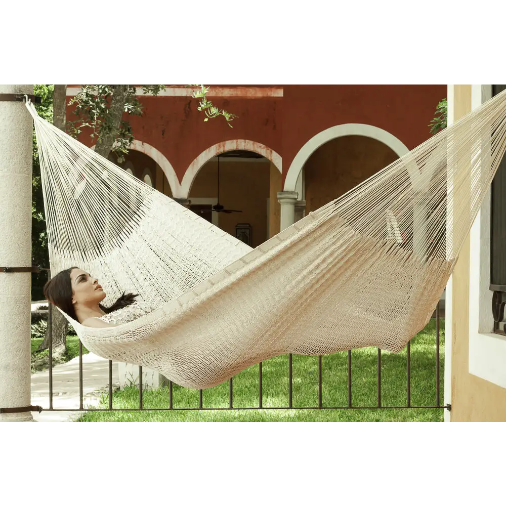 Mayan Legacy Queen Size Outdoor Cotton Mexican Hammock in Marble Colour - Home & Garden > Hammocks